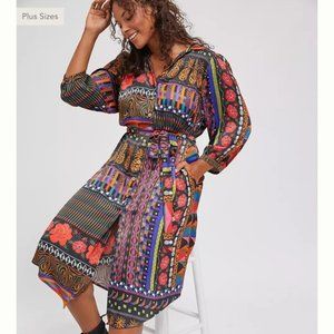 RARE NWT Anthropologie Farm Rio Ciela Midi Shift Dress - XL